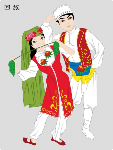 中国56个民族矢量图片