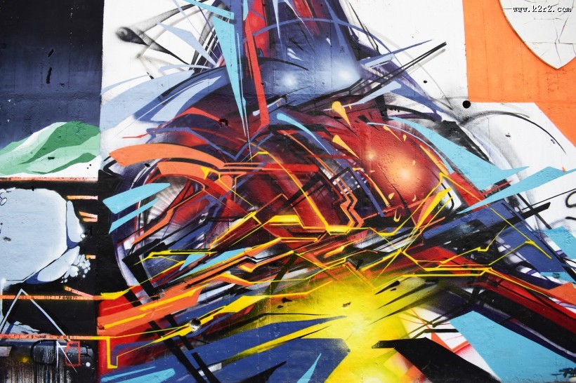 墙上抽象的涂鸦图片