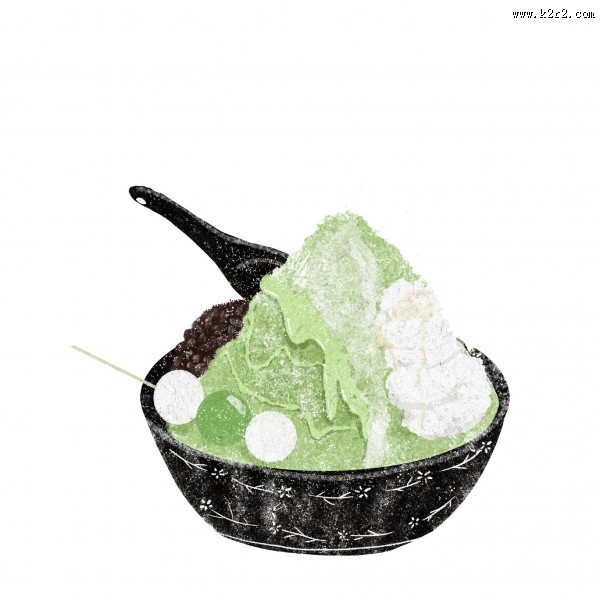 抹茶味道甜品甜点插画图片