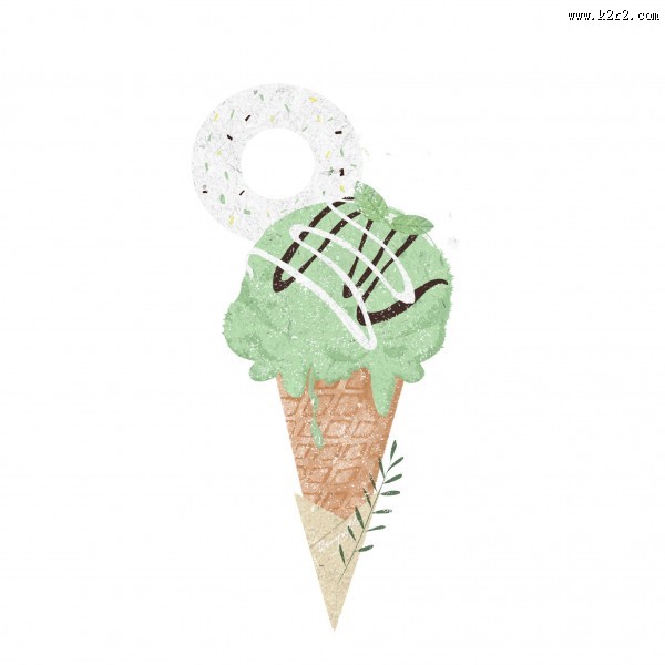 抹茶味道甜品甜点插画图片