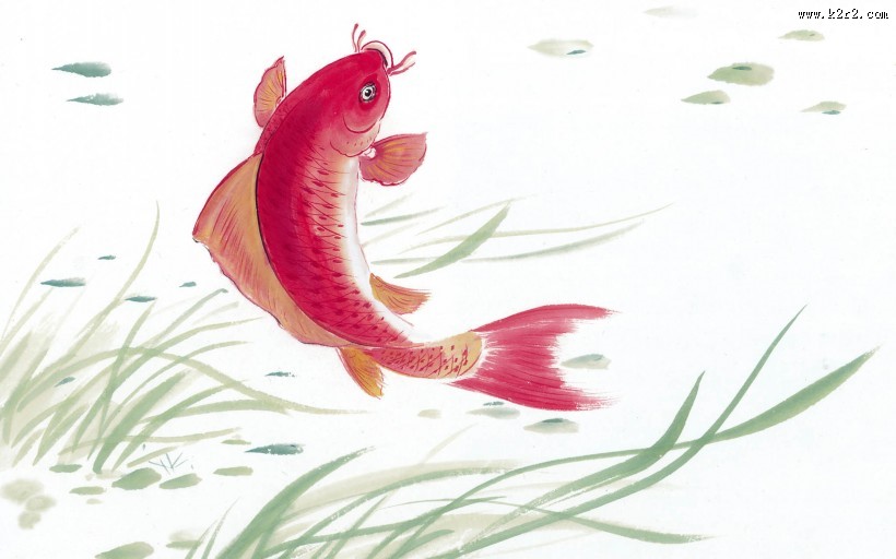 水墨画写意鲤鱼图片