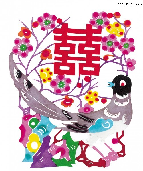 双喜剪纸图片