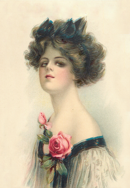 欧美复古手绘人物png图片