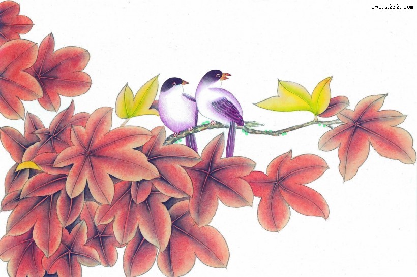 工笔花鸟画图片