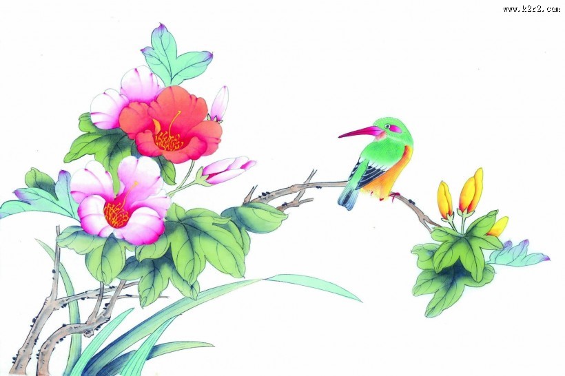工笔花鸟画图片