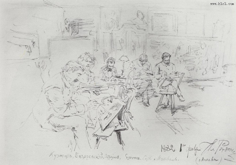 列宾速写作品图片大全