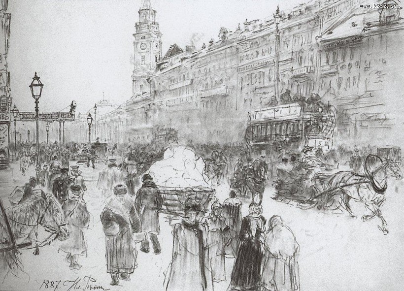 列宾速写作品图片大全