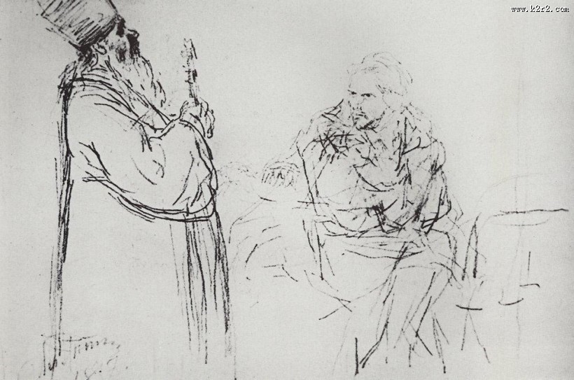 列宾速写作品图片大全