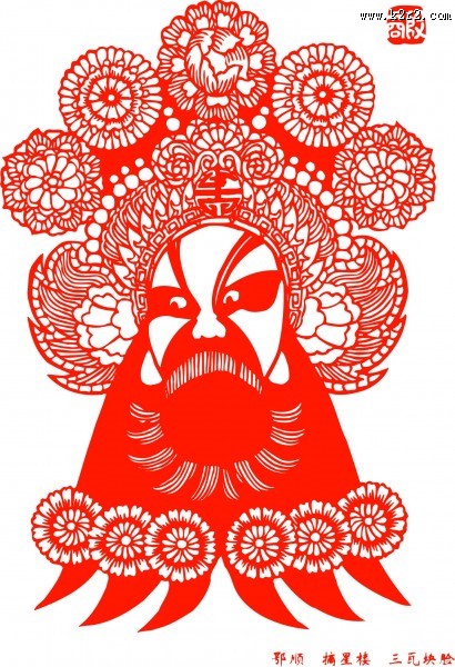 京剧脸谱剪纸图片