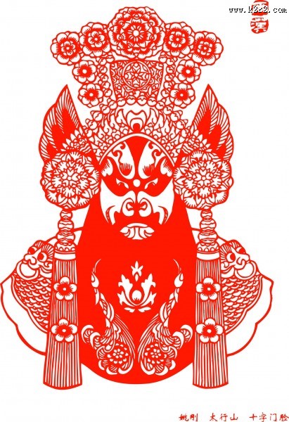 京剧脸谱剪纸图片