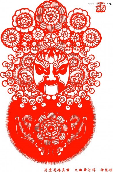 京剧脸谱剪纸图片