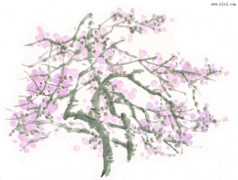 古树水墨画图片