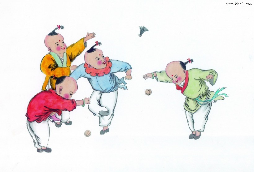 古代儿童玩耍绘画图片