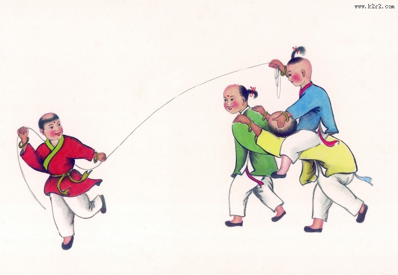 古代儿童玩耍绘画图片