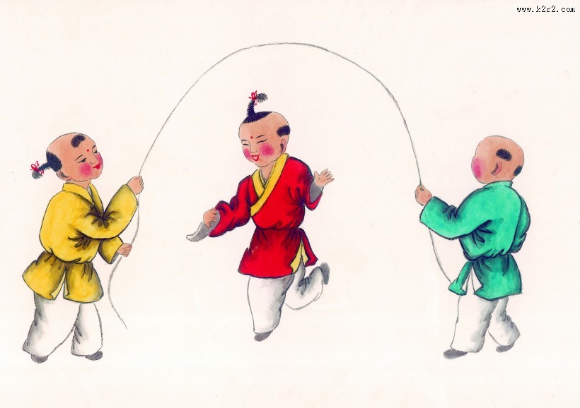 古代儿童玩耍绘画图片
