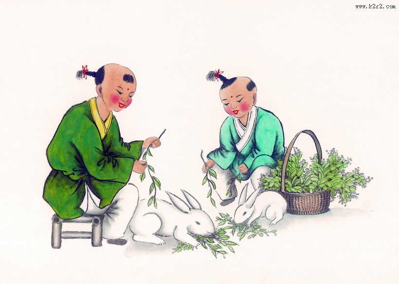 古代儿童玩耍绘画图片