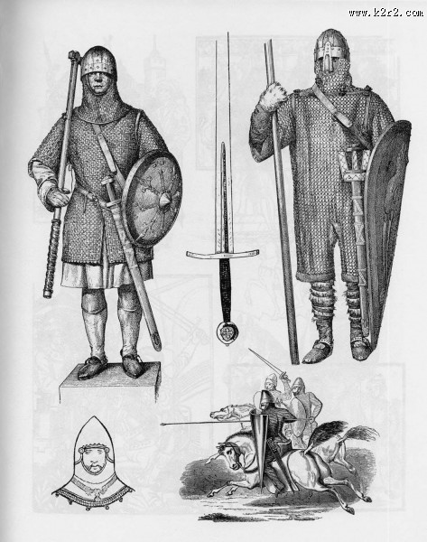 手绘古代兵器盔甲图片