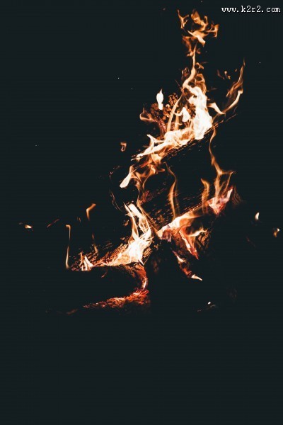 用木材烧的火堆图片