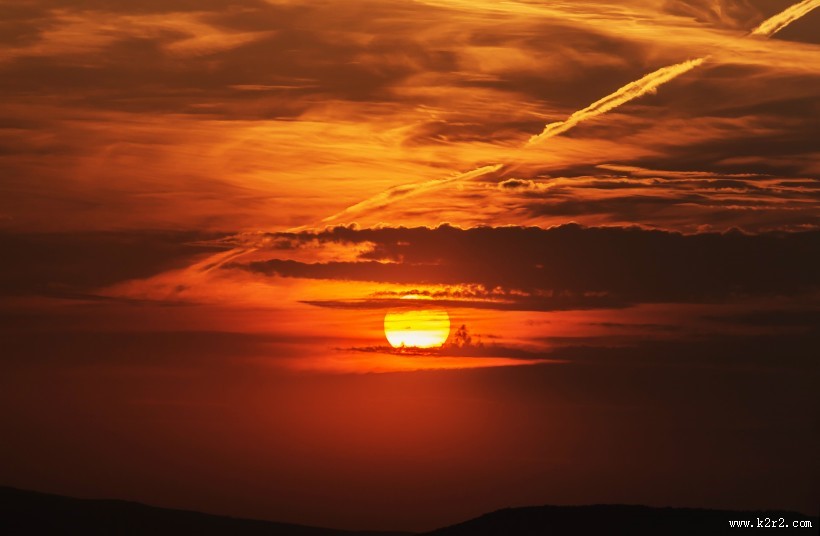 绚丽多彩的天边火烧云图片大全