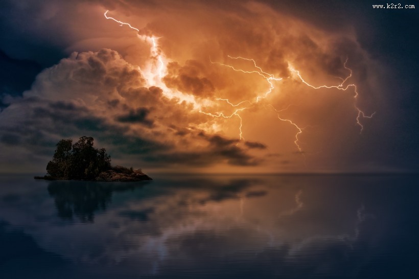 天空中的闪电图片大全