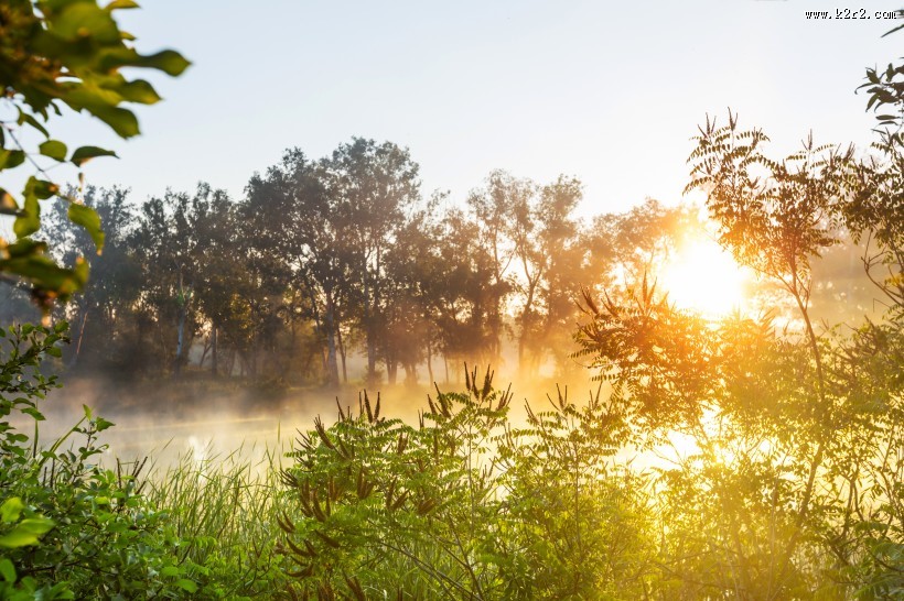 早晨湖泊景色图片大全
