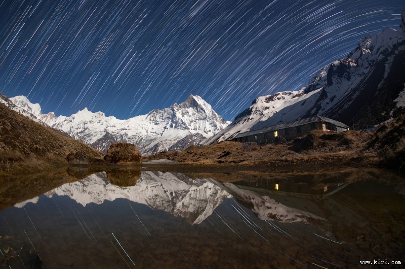 唯美的高山星空图片