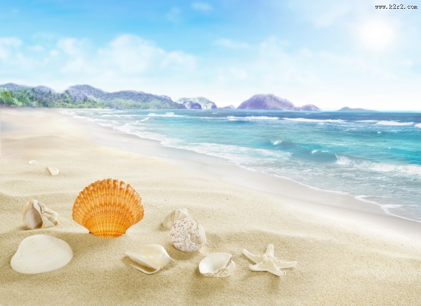 海滩景色创意图片