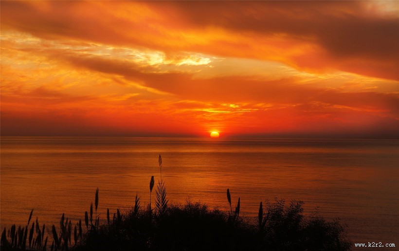 美如画的朝阳与夕阳图片