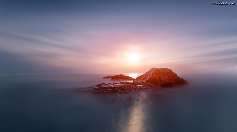海上夕阳图片 海上日落风景图片