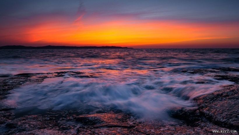 海上夕阳图片 海上日落风景图片