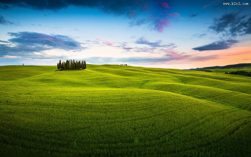 草原上的晚霞图片
