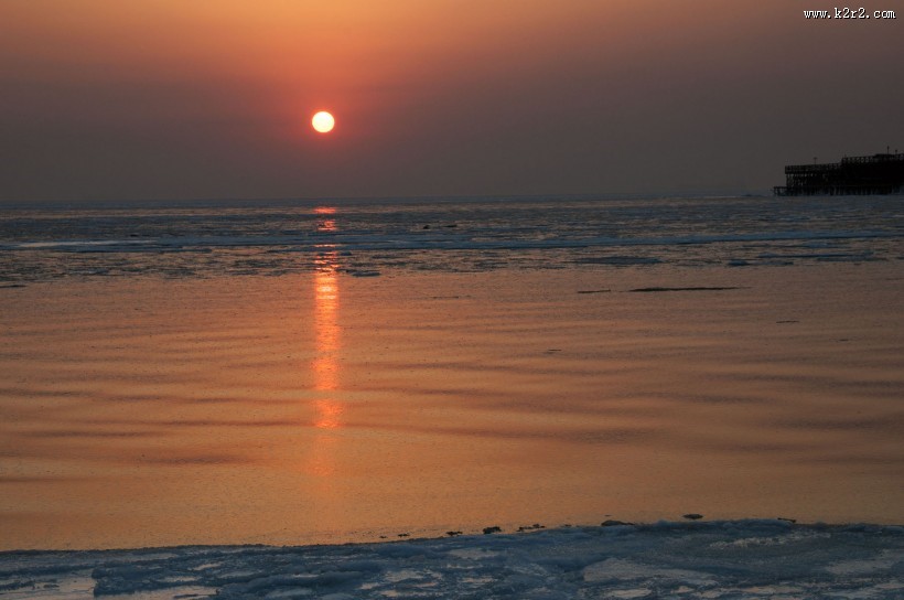 渤海湾日出风景图片