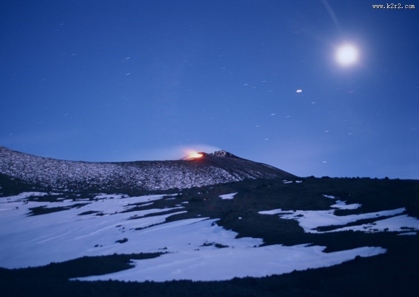 火山喷发图片