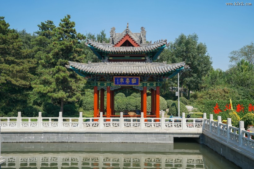 山西晋祠风景区建筑风景图片