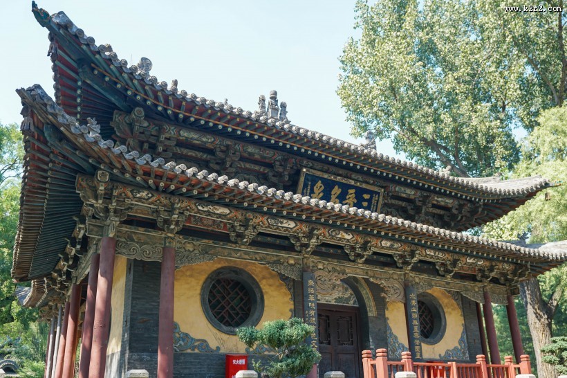 山西晋祠风景区建筑风景图片