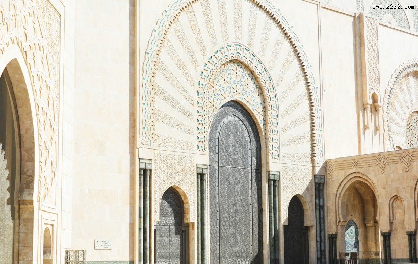 摩洛哥卡萨布兰卡的哈桑二世清真寺建筑风景图片