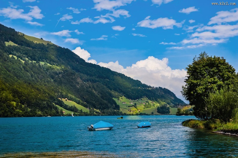 瑞士龙疆湖自然风景图片