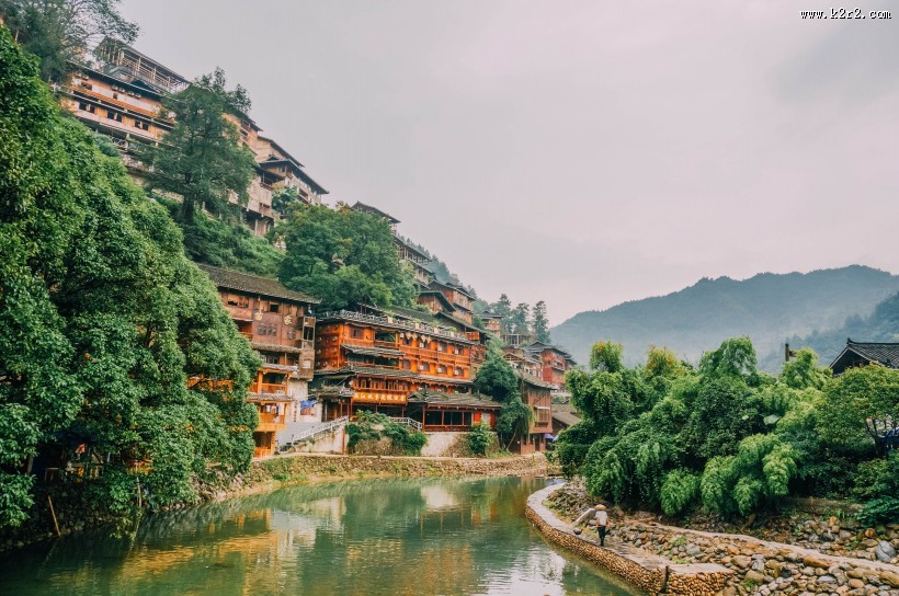贵州黔东南西江千户苗寨自然风景图片