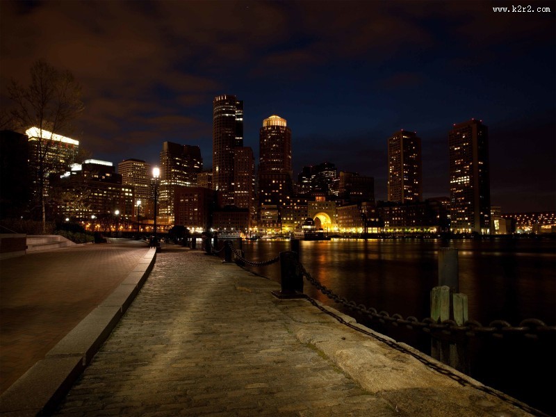美国波士顿城市夜景图片
