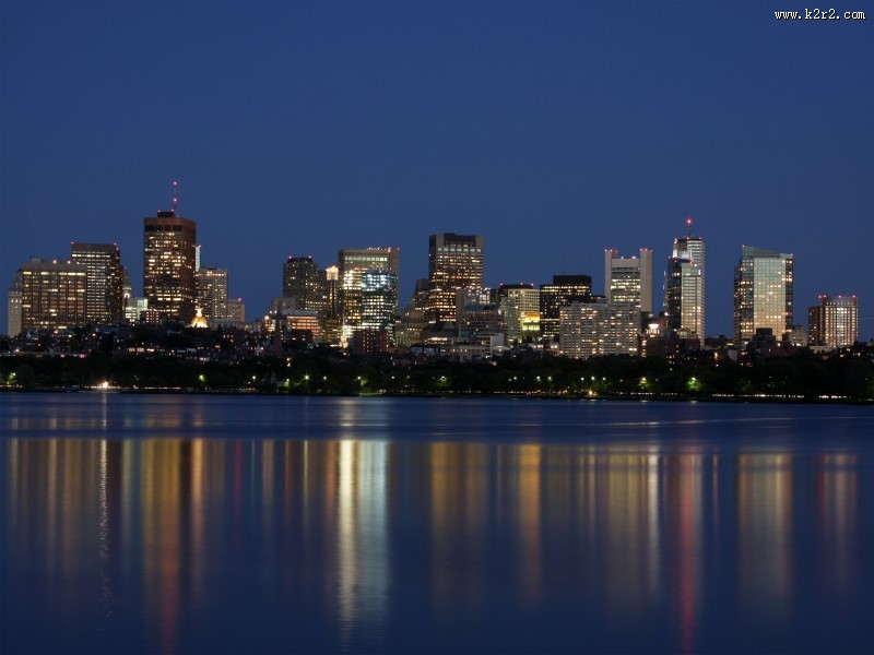 美国波士顿城市夜景图片