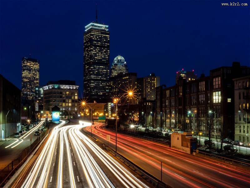 美国波士顿城市夜景图片