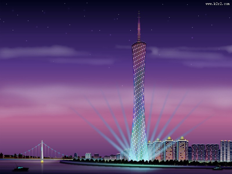 绚丽的广州塔夜景图片大全