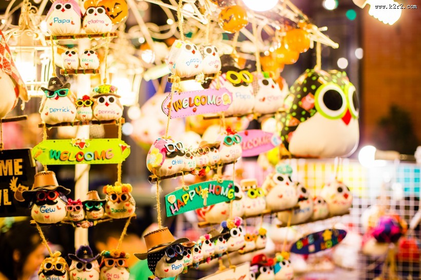 泰国曼谷街头夜市风景图片