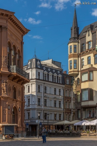 北欧拉脱维亚首都老城里加建筑风景图片