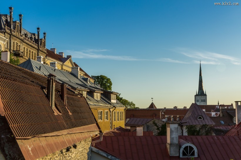 北欧爱沙尼亚首都塔林老城建筑风景图片