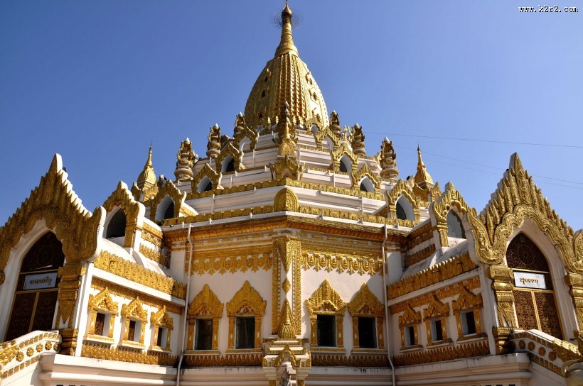 缅甸仰光佛牙塔风景图片大全