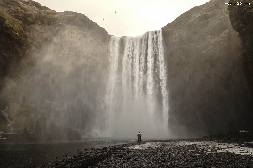 冰岛共和国斯科加瀑布图片大全