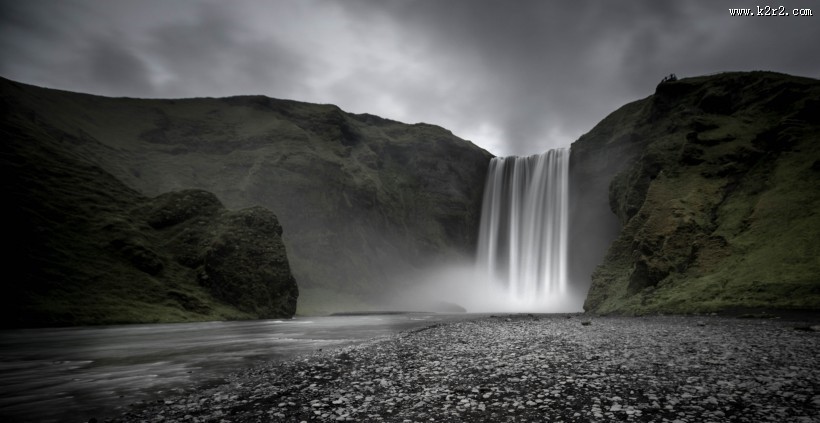 冰岛共和国斯科加瀑布图片大全