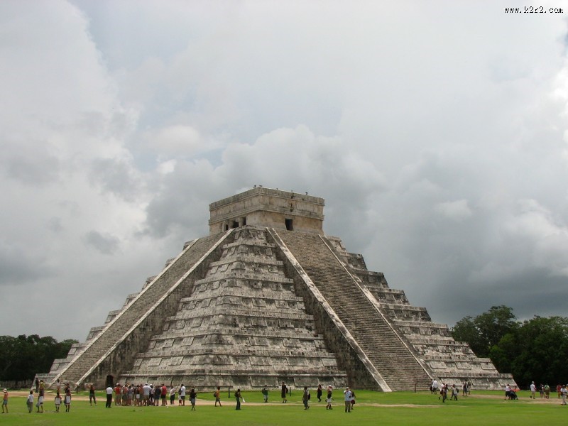 北美洲玛雅建筑图片 库库尔坎金字塔图片