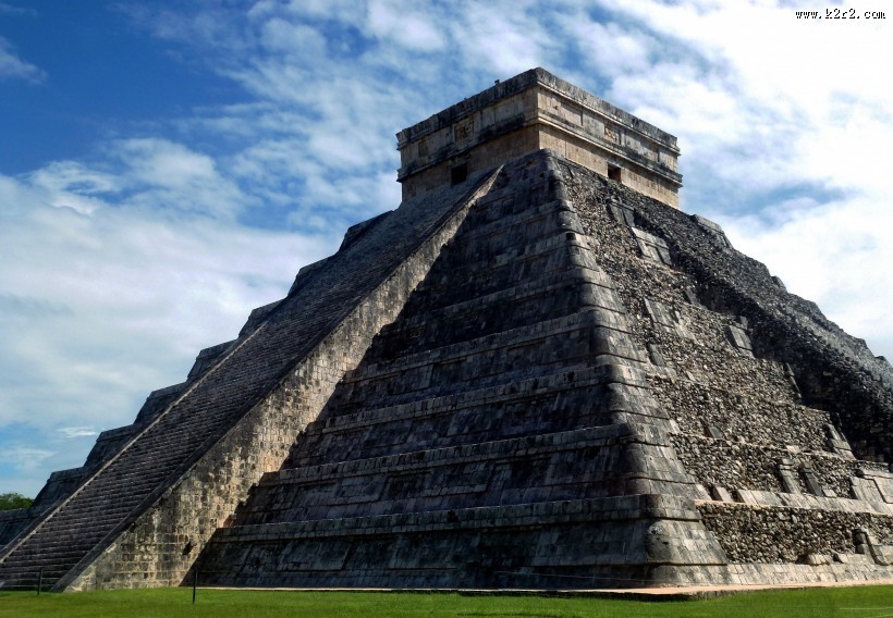 北美洲玛雅建筑图片 库库尔坎金字塔图片